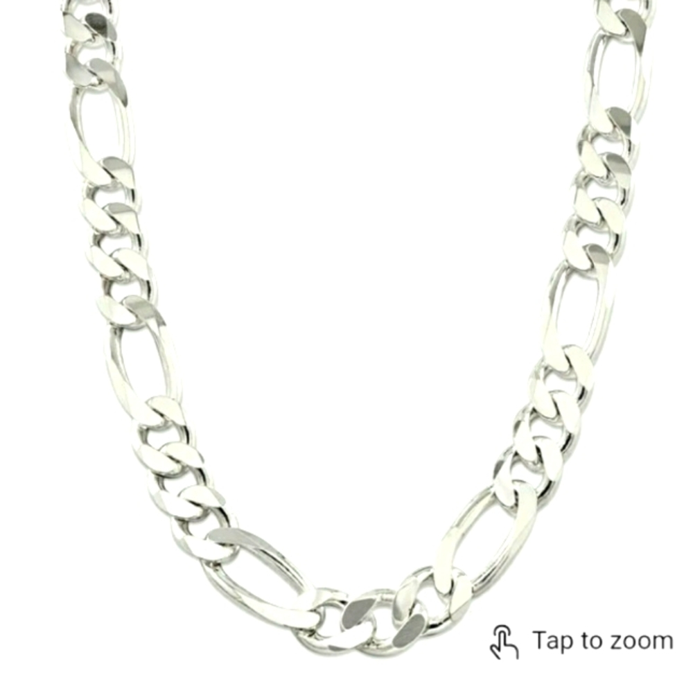 This 9mm 22inch sterling silver figaro chain